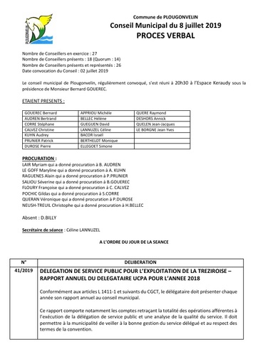 Séance du 08 juillet 2019