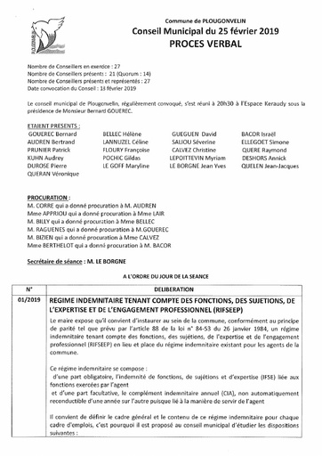 Séance du 25 février 2019