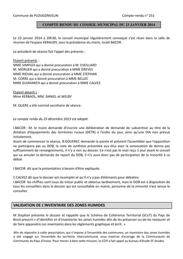 Séance du 23 janvier 2014