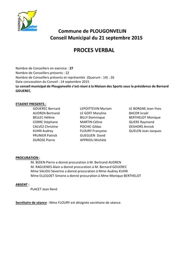 Séance du 21 septembre 2016