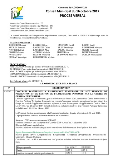 Séance du 16 octobre 2017